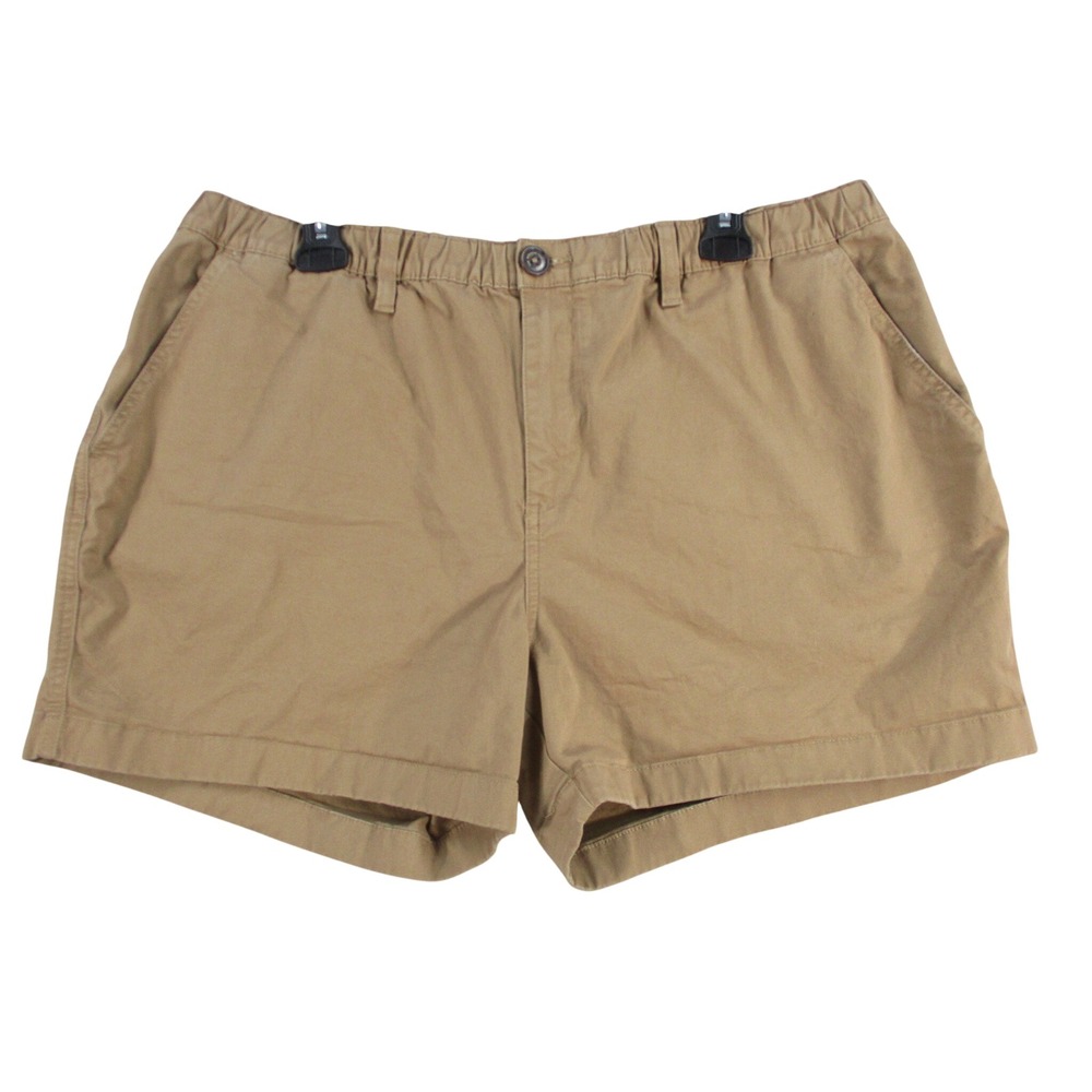 Chubbies Mens Khaki Elastic Waist Chino Shorts Tan Size XL 4 Inch Inseam